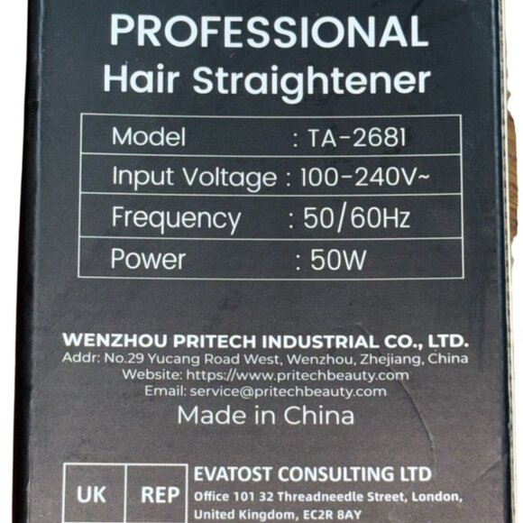 PRITECH Professional Hair Straightener-Pink-Full Size-New TA-2681 - Picture 3 of 4